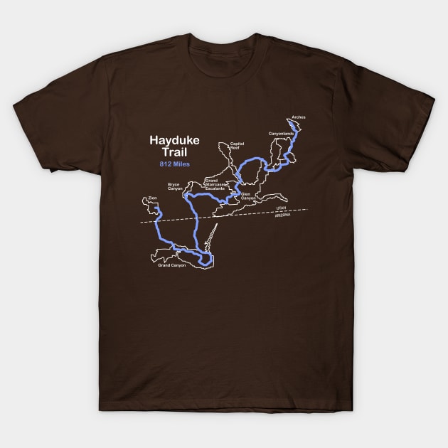 Hayduke Trail Route Map T-Shirt by numpdog